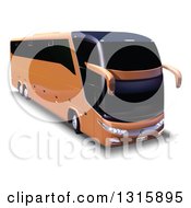 Poster, Art Print Of 3d Orange Tour Bus With Shading On White
