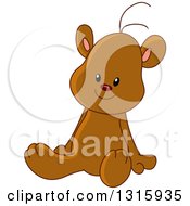 Poster, Art Print Of Cartoon Cute Teddy Bear Sitting