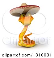 Clipart Of A 3d Orange Snake Wearing A Cowboy Hat Royalty Free Illustration by Julos
