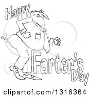 Poster, Art Print Of Cartoon Chubby Father Passing Gas With Happy Farters Day