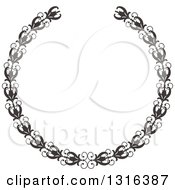 Clipart Of A Black And White Laurel Wreath Design 10 Royalty Free Vector Illustration by KJ Pargeter