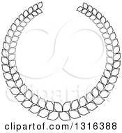 Clipart Of A Black And White Laurel Wreath Design 11 Royalty Free Vector Illustration by KJ Pargeter