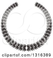 Clipart Of A Black And White Laurel Wreath Design 12 Royalty Free Vector Illustration by KJ Pargeter