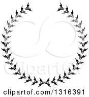 Clipart Of A Black And White Laurel Wreath Design 3 Royalty Free Vector Illustration by KJ Pargeter