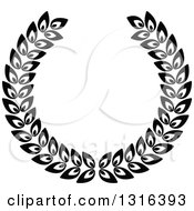 Clipart Of A Black And White Laurel Wreath Design 5 Royalty Free Vector Illustration by KJ Pargeter