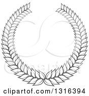 Clipart Of A Black And White Laurel Wreath Design 6 Royalty Free Vector Illustration by KJ Pargeter