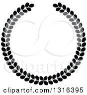 Clipart Of A Black And White Laurel Wreath Design 7 Royalty Free Vector Illustration by KJ Pargeter