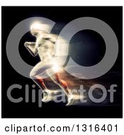 Poster, Art Print Of 3d Blurred Anatomical Male Sprinting Over Black