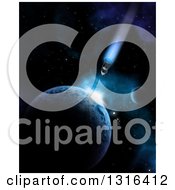 Poster, Art Print Of 3d Shuttle And Impact Against A Planet In Outer Space