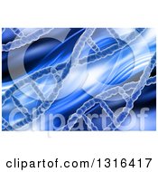 Poster, Art Print Of 3d Blue Medical Background Of Dna Strands And Waves