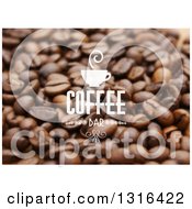 Poster, Art Print Of White Cup And Coffee Bar Text Over Beans