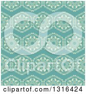 Seamless Background Pattern Of Yellow Flowers On Turquoise
