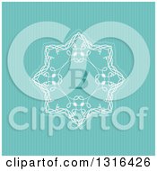 Clipart Of A Decorative Design With Letter B Over Turquoise Stripes Royalty Free Vector Illustration by KJ Pargeter