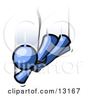 Blue Man Free Falling While Skydiving Clipart Illustration