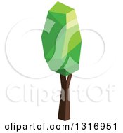Clipart Of A Low Poly Geometric Tall Tree Royalty Free Vector Illustration