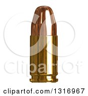 3d Copper Bullet On White