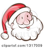 Poster, Art Print Of Cartoon Happy White Santa Claus Face