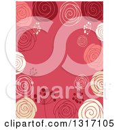 Poster, Art Print Of Retro Doodled Pink And Yellow Background With Text Space