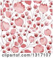 Poster, Art Print Of Seamless Pink Floral Background Pattern