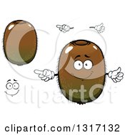 Clipart Of A Cartoon Face Hands And Kiwi Fruits Royalty Free Vector Illustration