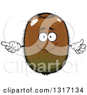 Poster, Art Print Of Cartoon Kiwi Fruit Character Pointing And Giving A Thumb Up