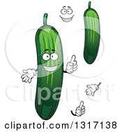 Poster, Art Print Of Cartoon Face Hands And Cucumbers