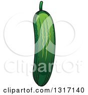 Clipart Of A Cartoon Cucumber Royalty Free Vector Illustration