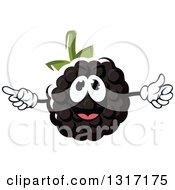 Cartoon Blackberry Character Giving A Thumb Up And Pointing