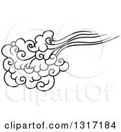 Poster, Art Print Of Black And White Swirly Cloud And Wind 12
