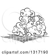 Poster, Art Print Of Black And White Swirly Cloud And Wind 5