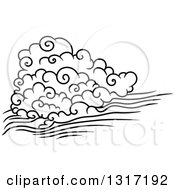 Poster, Art Print Of Black And White Swirly Cloud And Wind 3