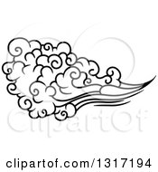 Poster, Art Print Of Black And White Swirly Cloud And Wind 14