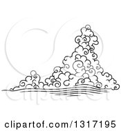 Clipart Of A Black And White Swirly Cloud And Wind 15 Royalty Free Vector Illustration