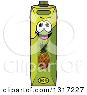 Clipart Of A Happy Pineapple Juice Carton Character 4 Royalty Free Vector Illustration by Vector Tradition SM