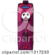 Clipart Of A Cartoon Happy Currant Juice Carton Character 5 Royalty Free Vector Illustration