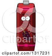 Poster, Art Print Of Cartoon Happy Currant Juice Carton Character 6