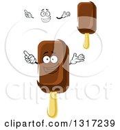 Poster, Art Print Of Cartoon Face Hands And Fudge Popsicles