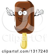 Clipart Of A Cartoon Fudge Popsicle Character Royalty Free Vector Illustration