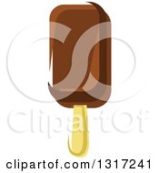 Clipart Of A Cartoon Fudge Popsicle Royalty Free Vector Illustration