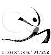 Clipart Of A Black Ribbon Ballerina Dancing Royalty Free Vector Illustration