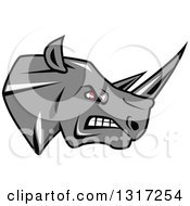 Poster, Art Print Of Fierce Gray Rhino With Red Eyes Facing Right 2