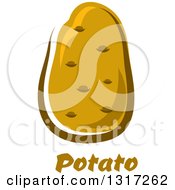 Clipart Of A Cartoon Russet Potato Over Text Royalty Free Vector Illustration