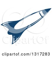 Clipart Of A Retro Blue Space Rocket 16 Royalty Free Vector Illustration