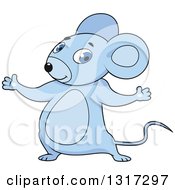 Poster, Art Print Of Cartoon Welcoming Blue Mouse