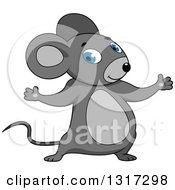 Poster, Art Print Of Cartoon Welcoming Gray Mouse
