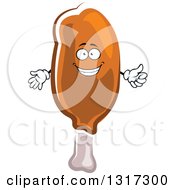 Clipart Of A Cartoon Happy Chicken Drumstick Character Giving A Thumb Up Royalty Free Vector Illustration