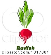 Clipart Of A Cartoon Radish And Greens Over Text Royalty Free Vector Illustration