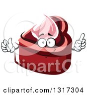 Poster, Art Print Of Cartoon Heart Shaped Valentines Day Cake Character