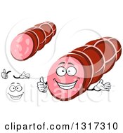 Poster, Art Print Of Cartoon Face Hands And Sausages