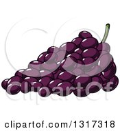 Poster, Art Print Of Cartoon Bunch Of Purple Grapes